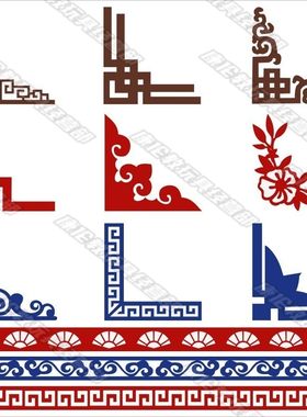 学校无纺布青花窗格边框立体墙贴