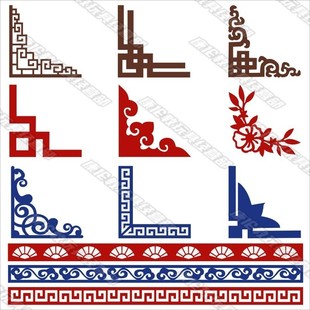 幼儿园学校墙面布置环创意中国风青花窗格边框立体黑板报墙贴装饰