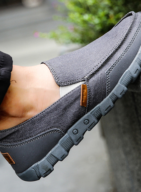 夏季特大号老北京布鞋男45休闲46爸爸47中老年48加大码灰色帆布鞋