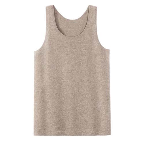 羊绒马甲100山羊绒驼色米色背心