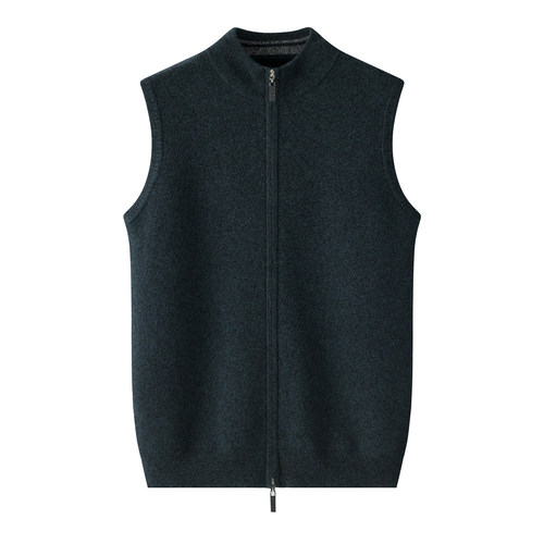 100纯山羊绒开衫马甲男秋冬加厚