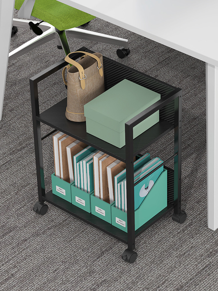 办公室置物架桌下可移动打印机架书架主机托架落地架收纳柜小推车