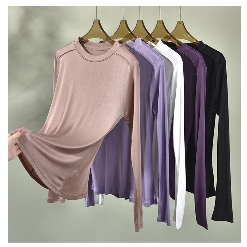 高端 五分袖+长袖圆领双面针织桑蚕丝女士真丝上衣时尚打底衫女春,女装/女士精品,T恤,淘宝优惠券,粉丝福利购,淘宝优惠卷