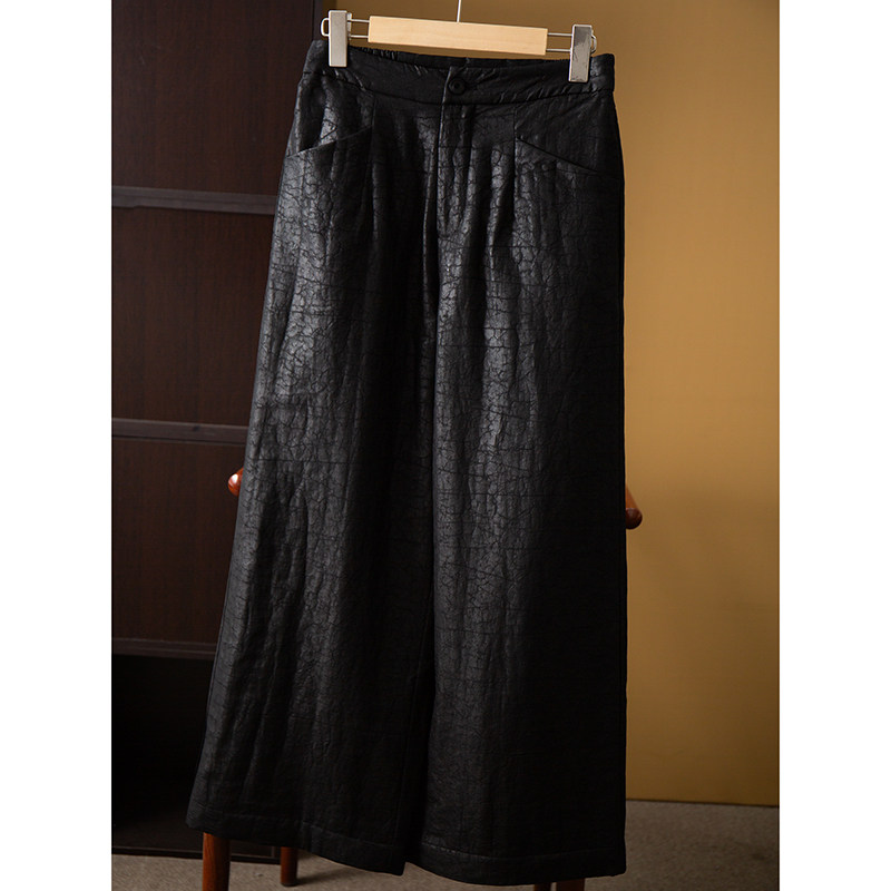 亏清填充100%桑蚕丝真丝龟纹香云纱棉裤女松紧腰宽松直筒休闲裤冬,女装/女士精品,休闲裤,淘宝优惠券,粉丝福利购,淘宝优惠卷