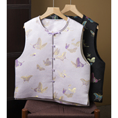 丝艺织金宋锦真丝马甲新中式 马夹女100%桑蚕丝背心开衫 国风上衣春