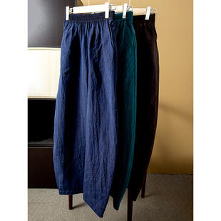 丝艺 重磅真丝香云纱裤子100%桑蚕丝直筒舒适宽松休闲裤阔腿裤夏