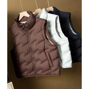 亏清轻奢进口波兰95白鹅绒马甲不钻绒压胶鹅绒羽绒马夹