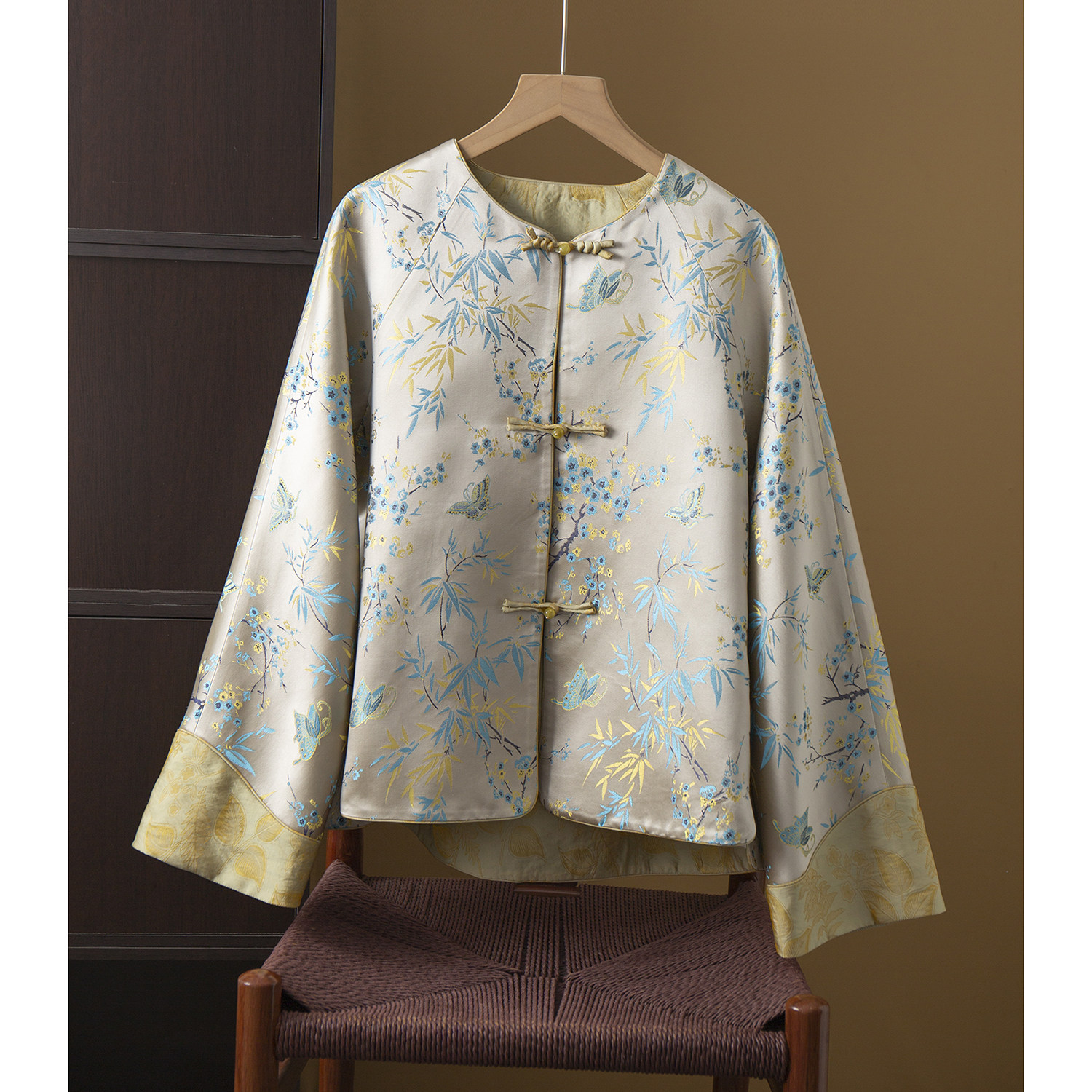 丝艺 双面穿 国风宋锦真丝外套女新中式桑蚕丝宽松盘扣开衫春秋,女装/女士精品,短外套,淘宝优惠券,粉丝福利购,淘宝优惠卷