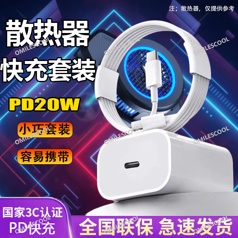 适用飞智散热器充电器头20W快充数据线B6/B6X/B5X/B5手机散热器背夹超频充电线PD套装快充插头