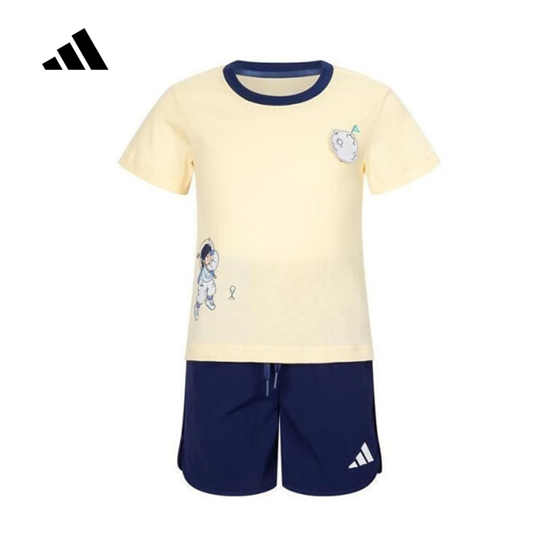 adidas阿迪达斯官方运动2025夏女小童短袖套装 JM7978