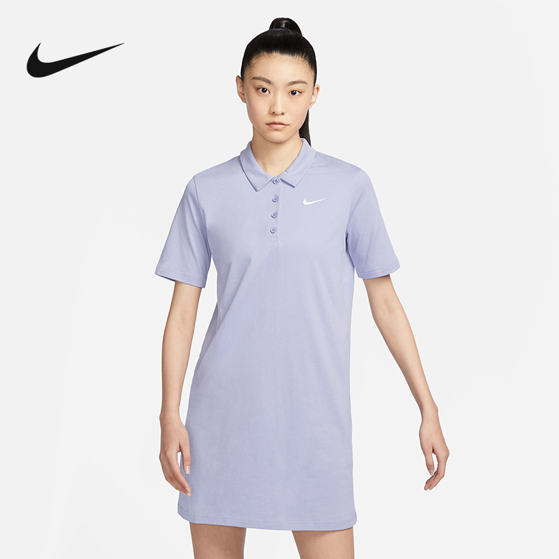 NIKE耐克2025女翻领Polo衫连衣裙运动休闲时尚百搭短袖FN3708-513