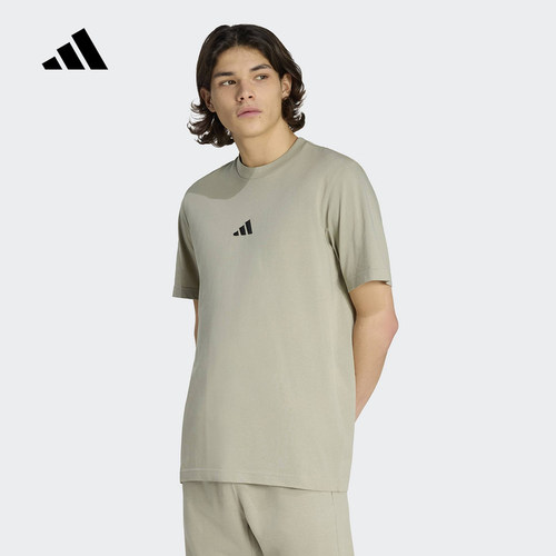 adidas阿迪达斯棉质运动休闲圆领上衣2026夏男针织短袖T恤KC0905