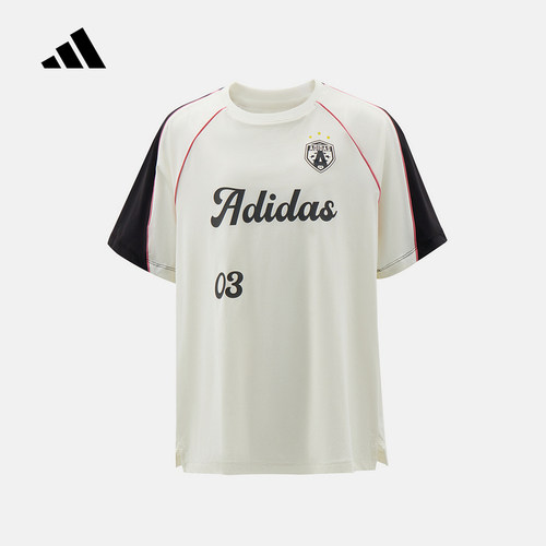 adidas阿迪达斯2026夏女小童休闲运动短袖T恤圆领半袖上衣 KH0259