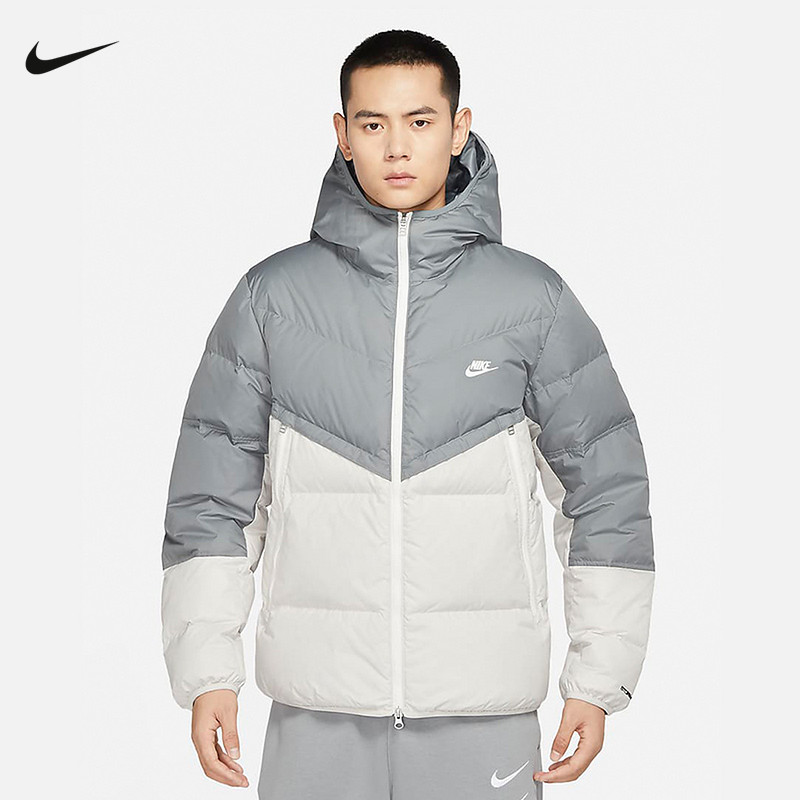NIKE耐克男子短款羽绒服冬季运动休闲保暖连帽夹克外套DV1132-