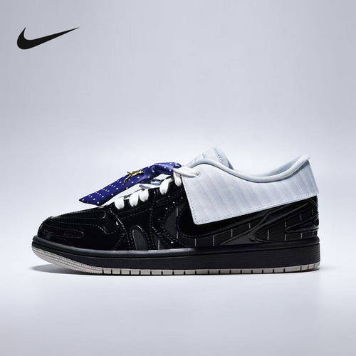 NIKE耐克女鞋Air Jordan 1 Low细条纹轻盈缓震运动鞋IR7554-001