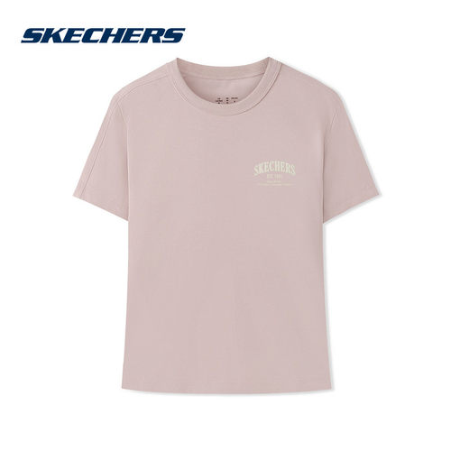 Skechers斯凯奇2026夏女运动短袖T恤圆领宽松休闲针织衫 L326W005