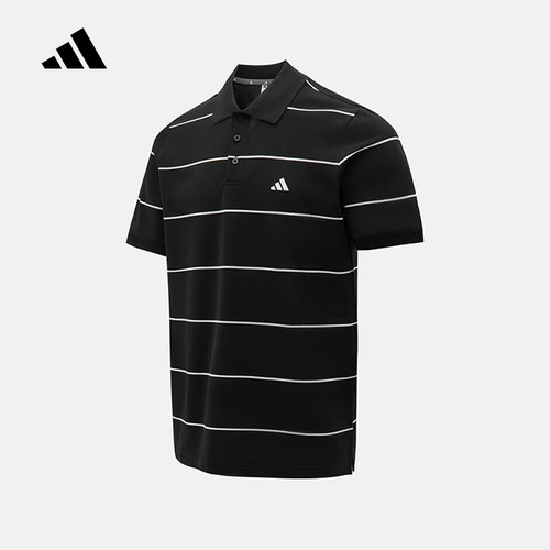 adidas阿迪达斯条纹半袖T恤2026夏男商务风短袖翻领POLO衫 KS0419
