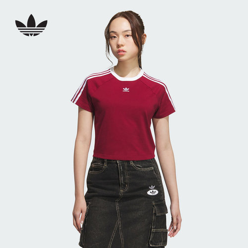 adidas阿迪达斯官方运动2025夏女短袖T恤 KF0314