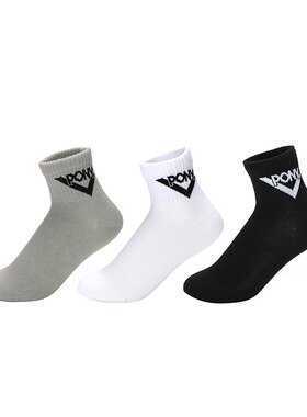 PONY波尼男女中童袜经典三色短袜袜三双装241K3AJ01MO