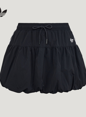 adidas阿迪达斯三叶草2026夏女休闲运动短裙泡泡裙半身裙 KU4773