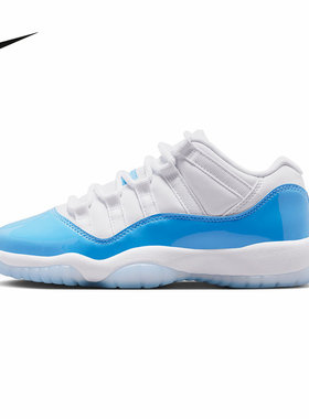 耐克女鞋大童鞋Air Jordan 11 AJ11白蓝低帮复古篮球鞋FV5121-100