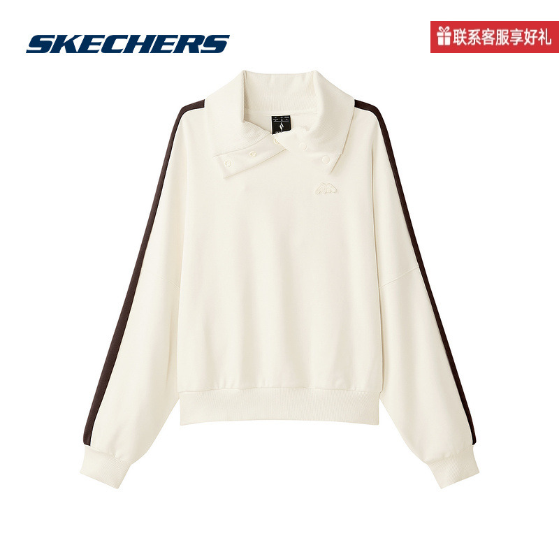 斯凯奇运动2025冬女针织套头卫衣 L424W087-00V7