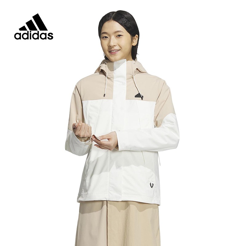adidas阿迪达斯春秋女子运动摇粒绒训练休闲连帽夹克外套JE8589