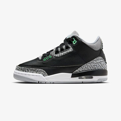 耐克Air Jordan 3 GS AJ3 黑白灰爆裂纹大童鞋复古篮球鞋DM0967