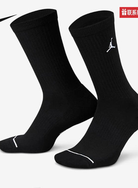 Nike耐克JORDAN中筒夏新款白色透气速干休闲袜子DX9632-100