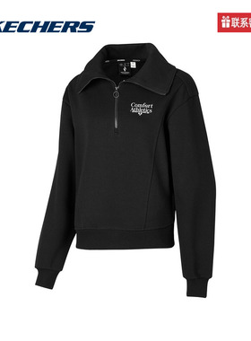 斯凯奇运动2025秋女针织套头卫衣 P423W049-0018