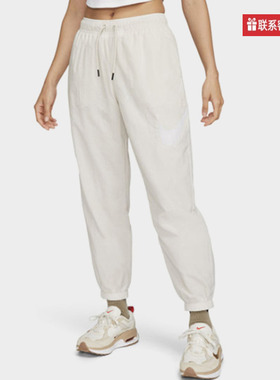 Nike耐克女中腰长裤宽松梭织透气黑色运动裤九分裤DM6184-104