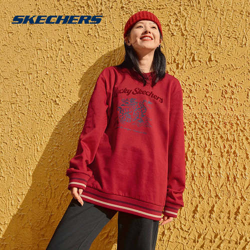 SKECHERS斯凯奇运动2024春中性套头卫衣 L124U052-03LC