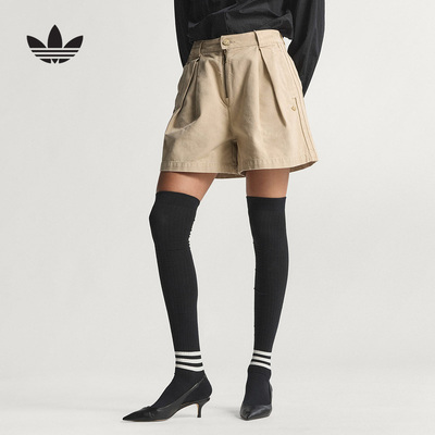 adidas阿迪达斯官方运动2026夏女帆布短裤 KC8890