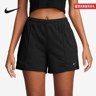 Nike耐克短裤女夏新款跑步透气宽松刺绣小标训练运动裤HF6941-010