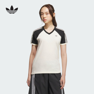 adidas阿迪达斯官方运动2025夏女短袖T恤 KF0316