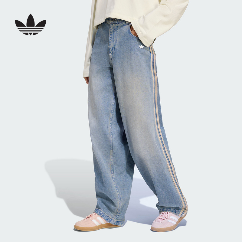 adidas阿迪达斯官方运动2025秋女牛仔长裤 JY2868
