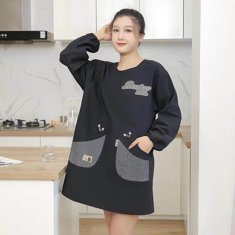 围裙纯棉家用长袖工作服时尚