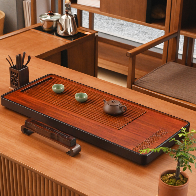 祥福新中式排水武夷楠竹多福茶盘