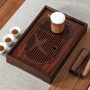 祥福燕喜现代简约高端竹制家用储水干泡台茶台托盘茶海茶几茶盘