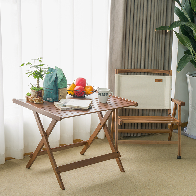 度庐折叠桌高山楠竹称重高