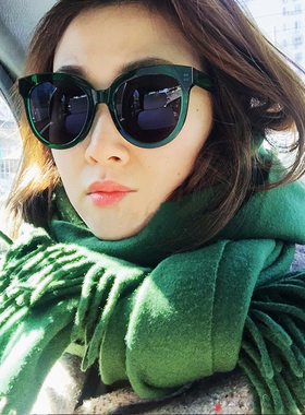 墨绿色镜女韩版潮2024新款