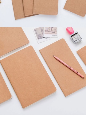 H5加厚笔记本复古牛皮记事本商务教学本子学生手帐线装涂鸦道林纸