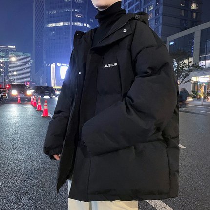 加厚羽绒服男士中长款2023新款潮牌情侣装面包服冬季连帽保暖外套