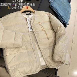 出俄罗斯!缘货~轻盈保暖走线工整绗缝圆领秋冬棉服棉衣休闲外套