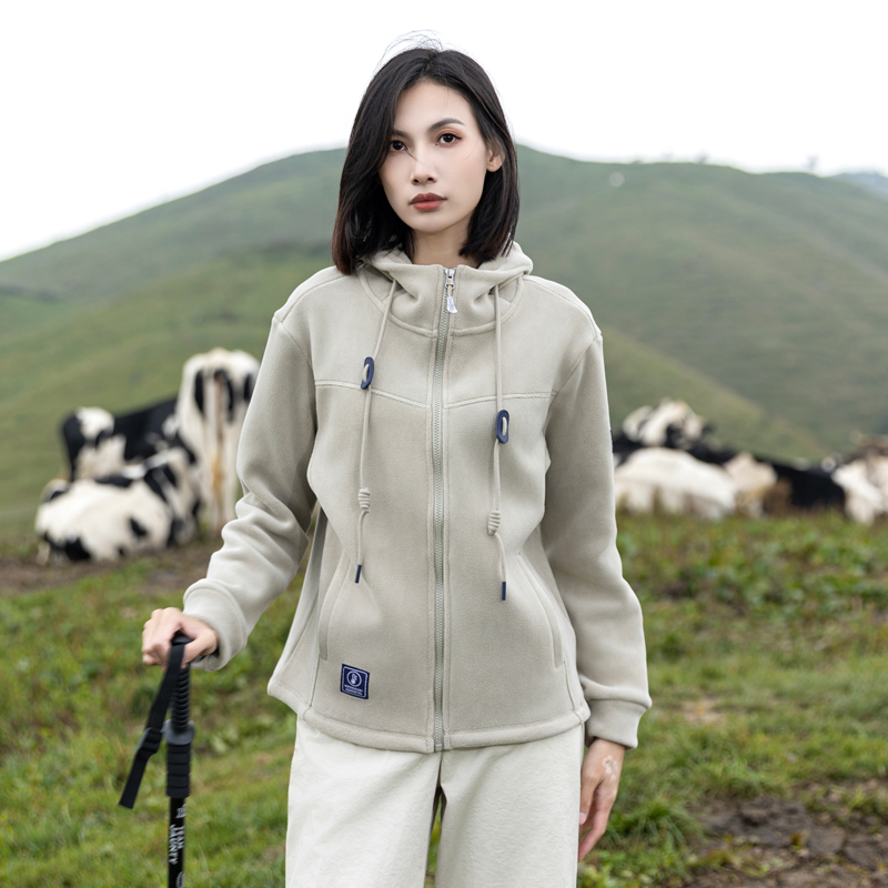 DELUEST奥粒绒情侣保暖抓绒衣