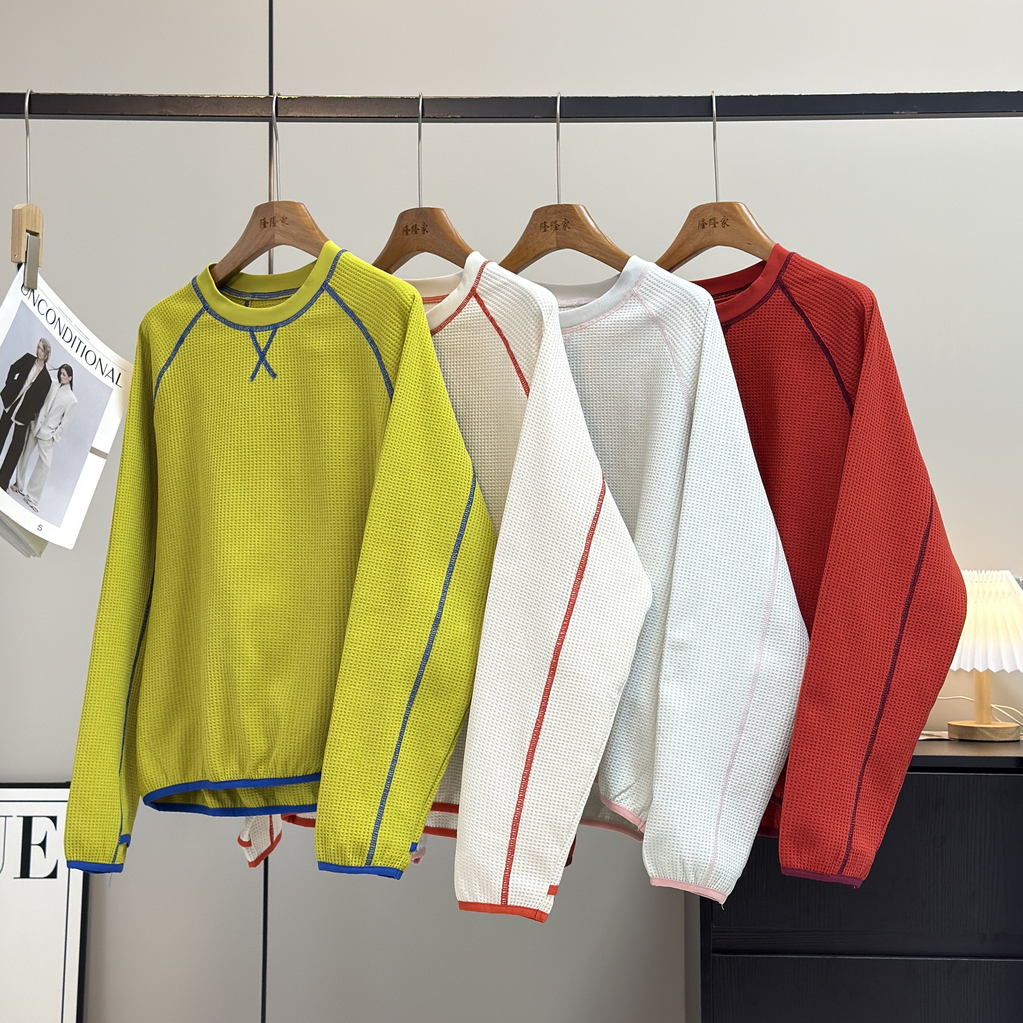 大厂订单！男女同款休闲运动吸湿透气春季速干华夫格打底长袖T恤,女装/女士精品,T恤,淘宝优惠券,粉丝福利购,淘宝优惠卷