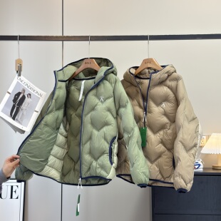 轻量户外~男女情侣款饱满蓬松P棉气绒棉服防泼水压胶连帽棉衣外套