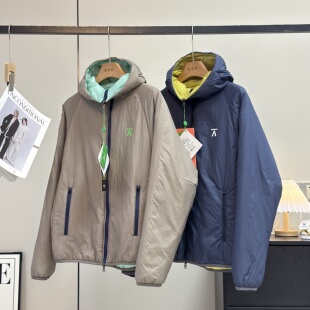 大厂订单 户外两面穿轻量保暖防泼水连帽防风棉服宽松棉衣外套冬