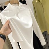 渠道货 高性价比舒适双面磨绒亲肤透气拉链半开襟抗起球打底上衣