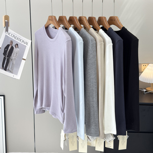 T恤 莱赛尔醋纤维绵羊毛弹力显瘦打底衫 高性价比 秋冬打底bi入